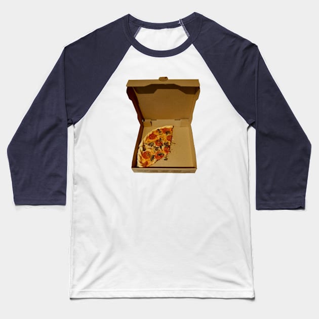 The Remains of the Pizza Baseball T-Shirt by SPINADELIC